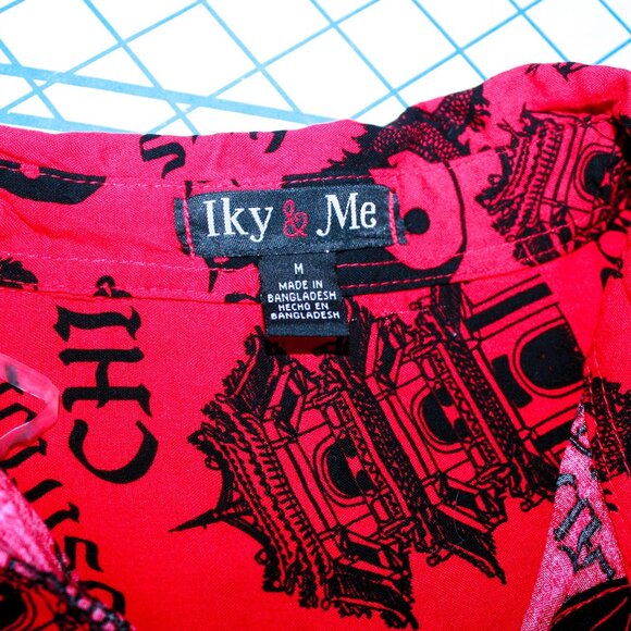 NWT Iky & Me Red Hi-Lo Shirt, Chinese Good Luck Symbols, Medium - Picture 8 of 10